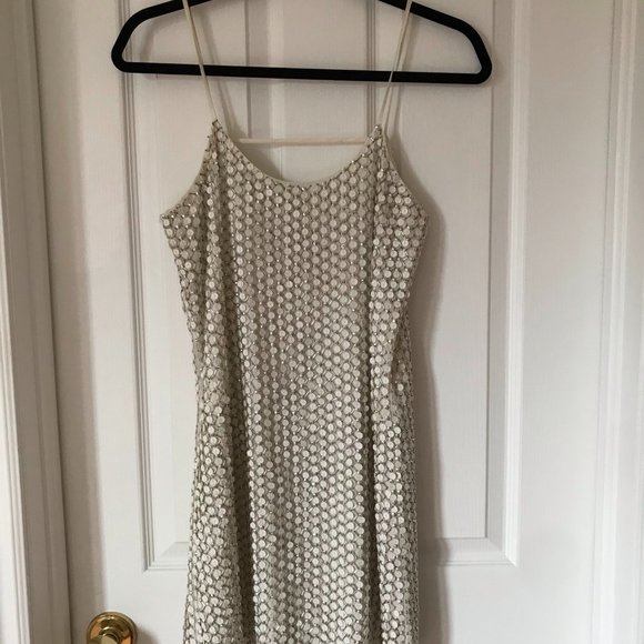 NWT XXS Parker Sequin Mini Slip Dress in White - Picture 1 of 4